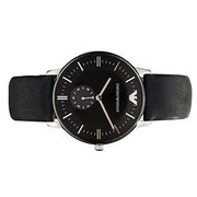  Shop Authentic Emporio Armani Gianni Quartz Black Dial Black Leather Strap Watch For Men - AR0382 - Luxxuri