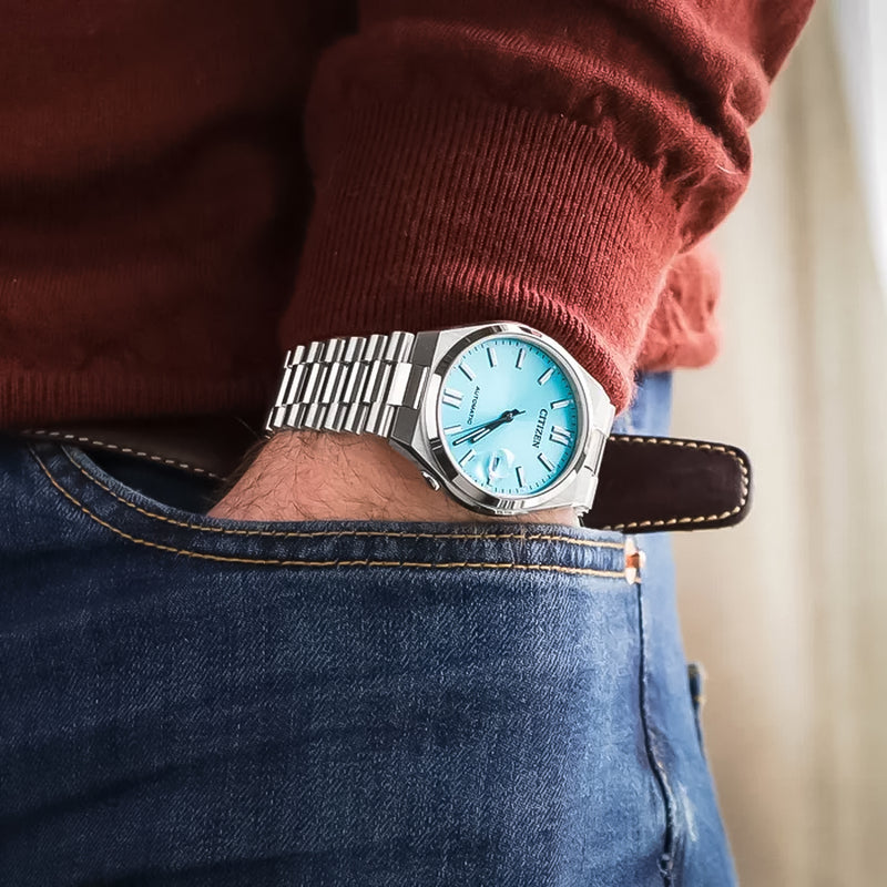  Shop Authentic Citizen Tsuyosa Automatic Turquoise Dial Silver Steel Strap Watch For Men - NJ0151-88M - Luxxuri