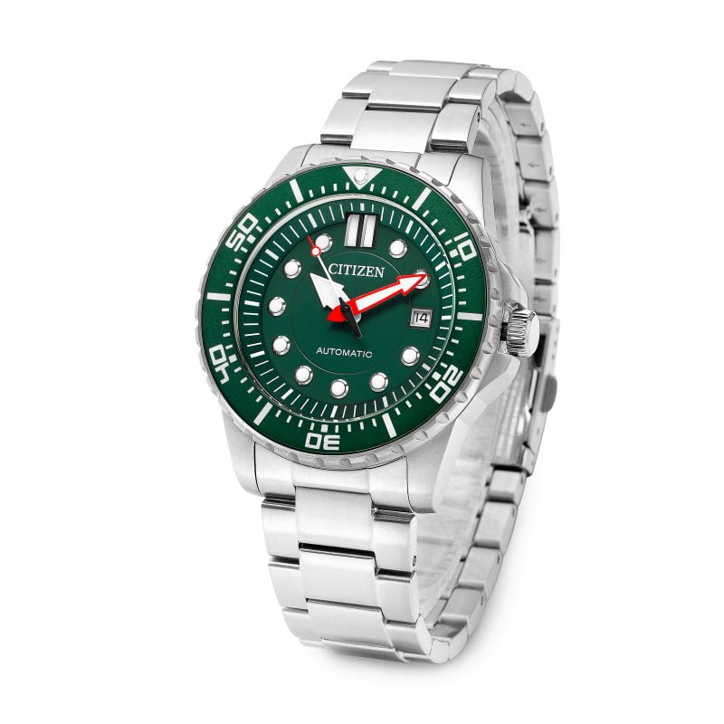  Shop Authentic Citizen Promaster Mechanical Green Dial Silver Steel Strap Watch For Men - NJ0129-87X - Luxxuri