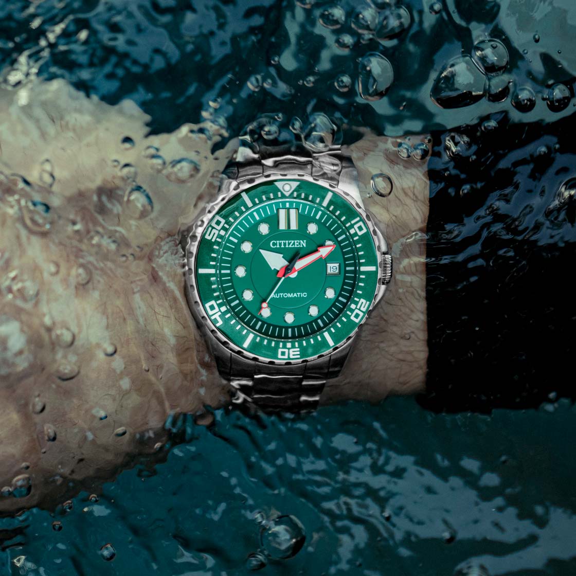  Shop Authentic Citizen Promaster Mechanical Green Dial Silver Steel Strap Watch For Men - NJ0129-87X - Luxxuri