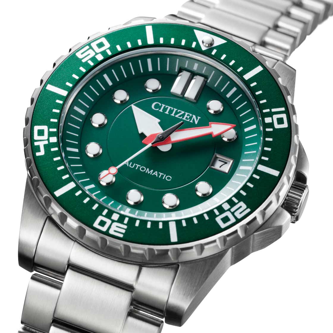  Shop Authentic Citizen Promaster Mechanical Green Dial Silver Steel Strap Watch For Men - NJ0129-87X - Luxxuri