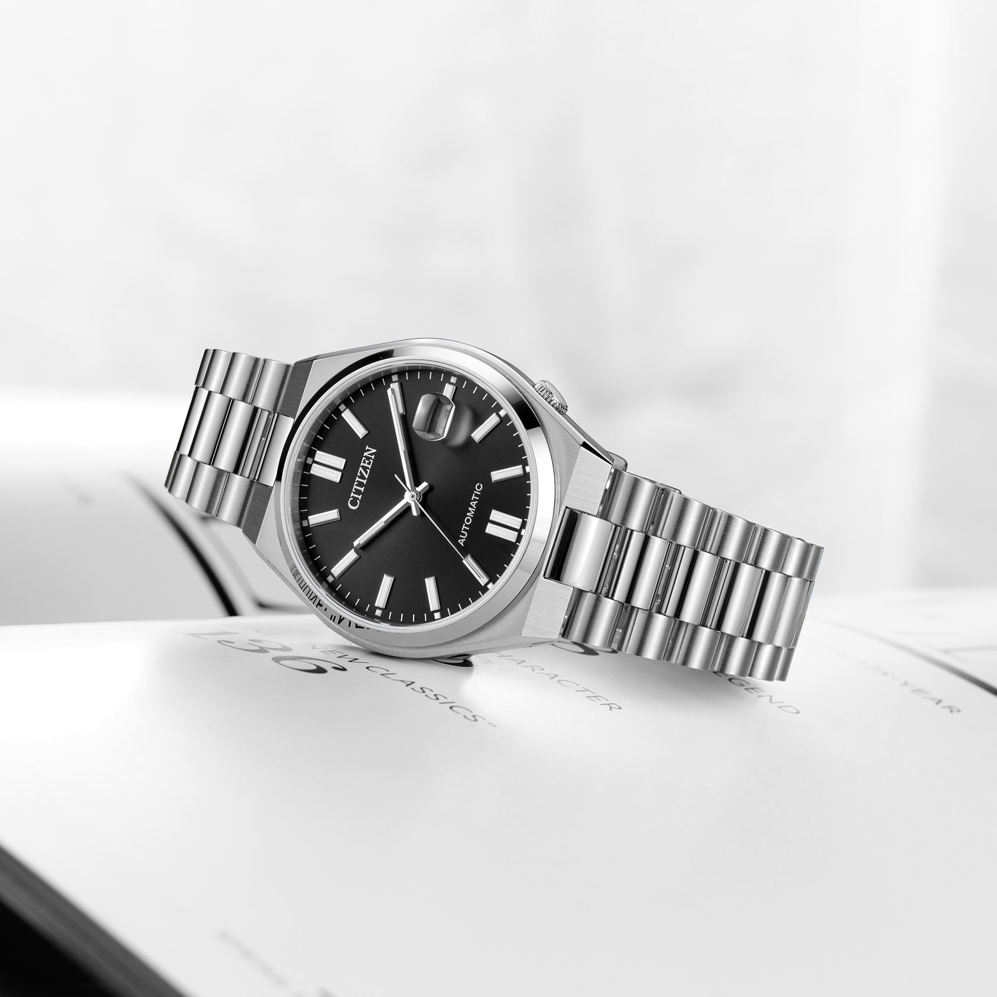  Shop Authentic Citizen Tsuyosa Automatic Black Dial Silver Steel Strap Watch For Men - NJ0150-56E - Luxxuri