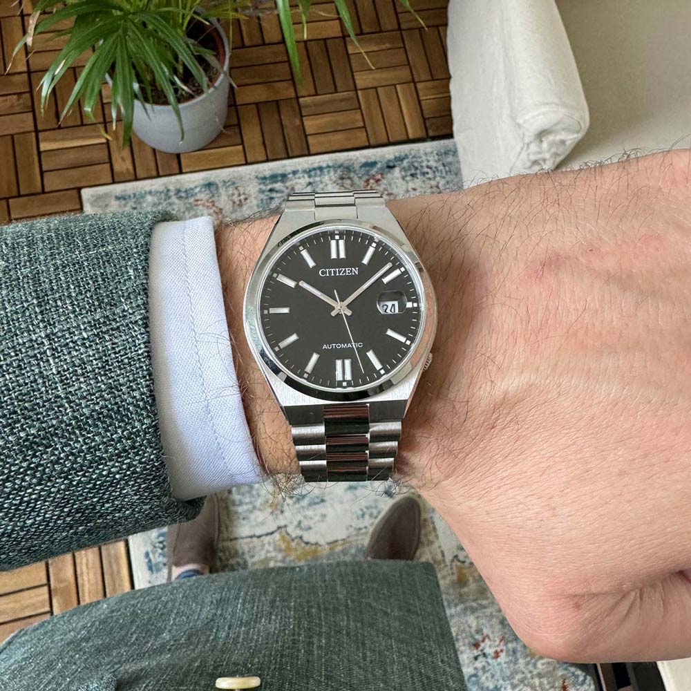  Shop Authentic Citizen Tsuyosa Automatic Black Dial Silver Steel Strap Watch For Men - NJ0150-81E - Luxxuri