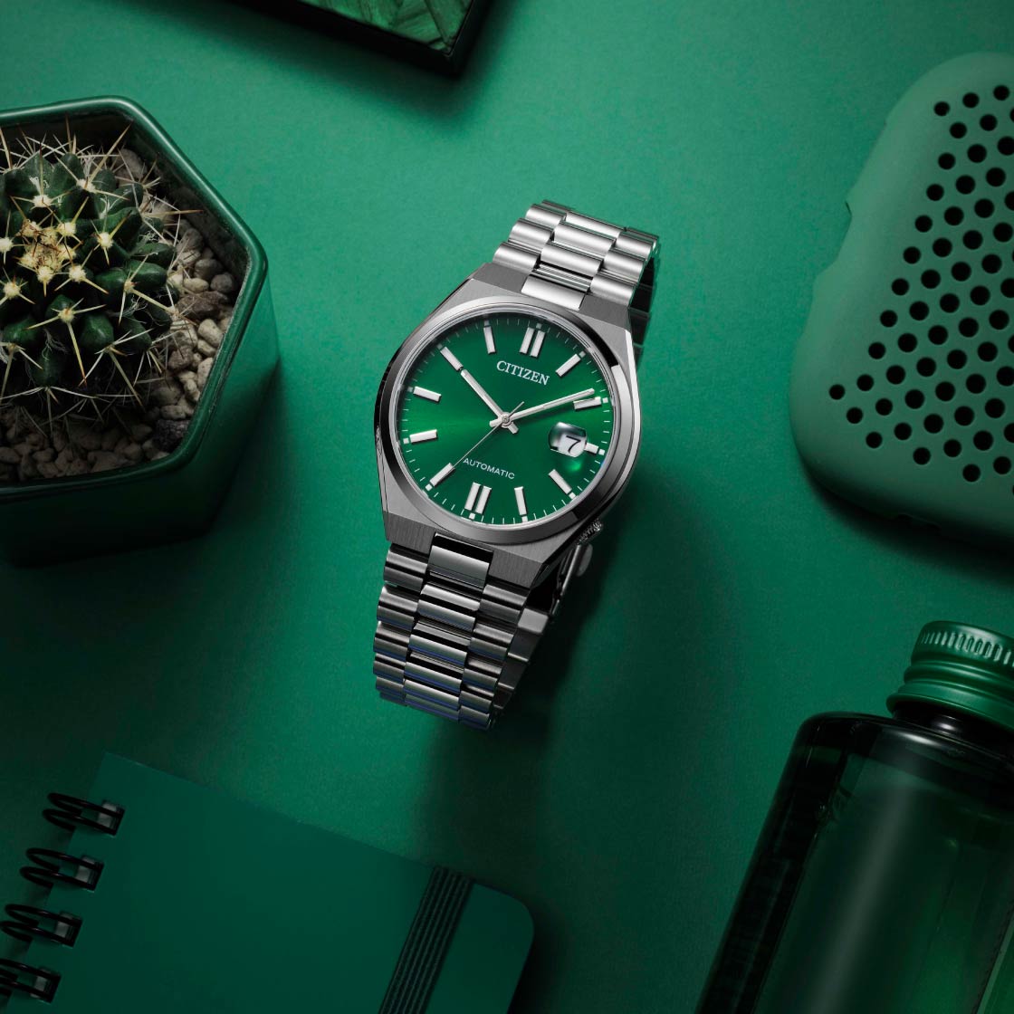  Shop Authentic Citizen Tsuyosa Automatic Green Dial Silver Steel Strap Watch For Men - NJ0150-81X - Luxxuri