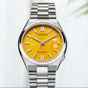  Shop Authentic Citizen Tsuyosa Automatic Yellow Dial Silver Steel Strap Watch for Men - NJ0150-81Z - Luxxuri