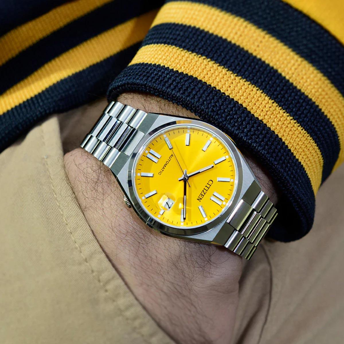  Shop Authentic Citizen Tsuyosa Automatic Yellow Dial Silver Steel Strap Watch for Men - NJ0150-81Z - Luxxuri