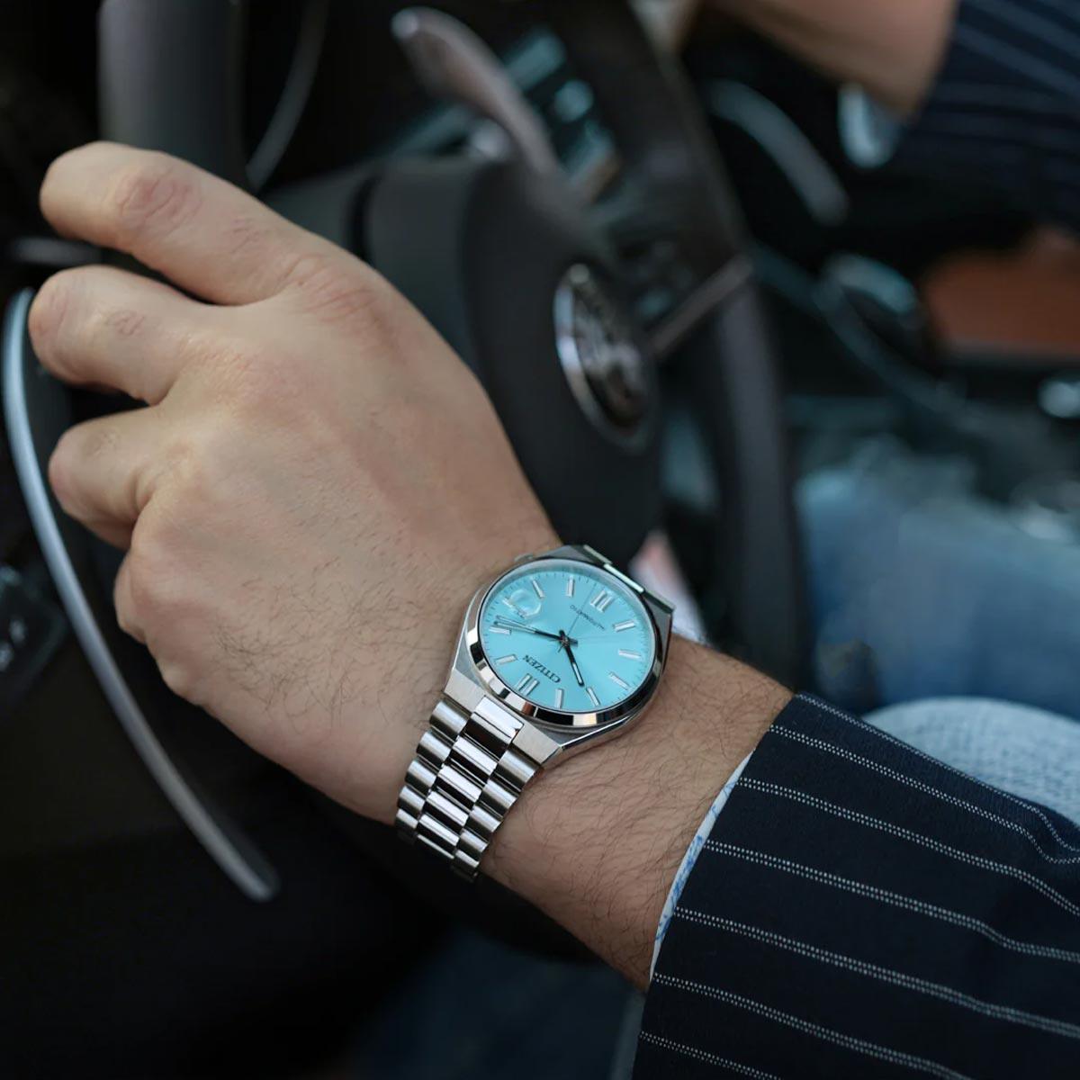  Shop Authentic Citizen Tsuyosa Automatic Turquoise Dial Silver Steel Strap Watch For Men - NJ0151-88M - Luxxuri