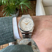  Shop Authentic Citizen Tsuyosa Automatic Oatmeal White Dial Silver Steel Strap Watch For Men - NJ0151-88W - Luxxuri