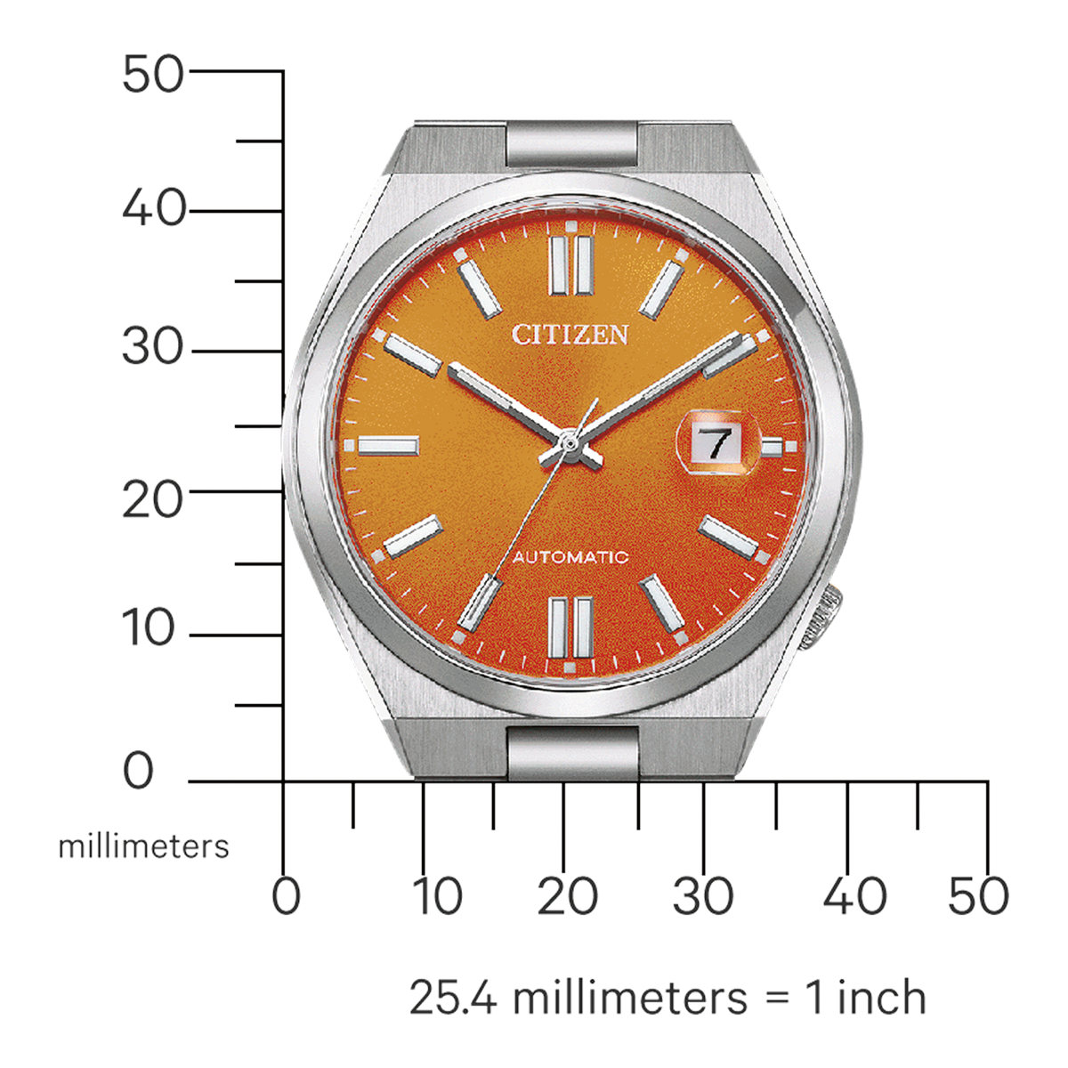  Shop Authentic Citizen Tsuyosa Automatic Orange Dial Silver Steel Strap Watch For Men - NJ0151-88Z - Luxxuri