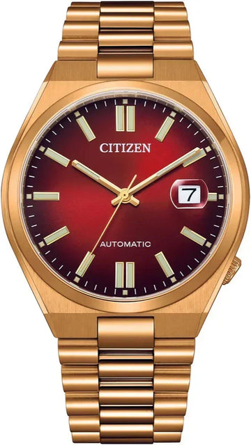  Shop Authentic Citizen Tsuyosa Automatic Red Dial Gold Steel Strap Watch For Men - NJ0153-82X - Luxxuri