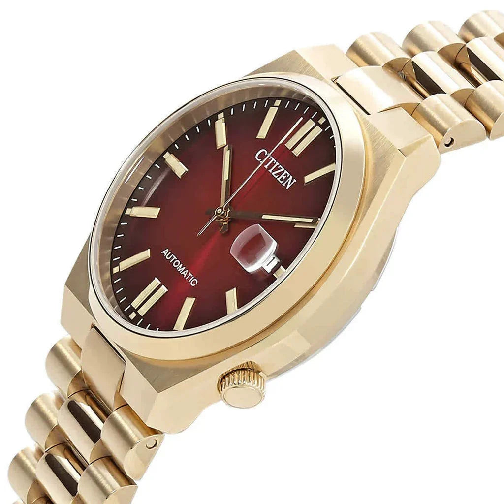  Shop Authentic Citizen Tsuyosa Automatic Red Dial Gold Steel Strap Watch For Men - NJ0153-82X - Luxxuri
