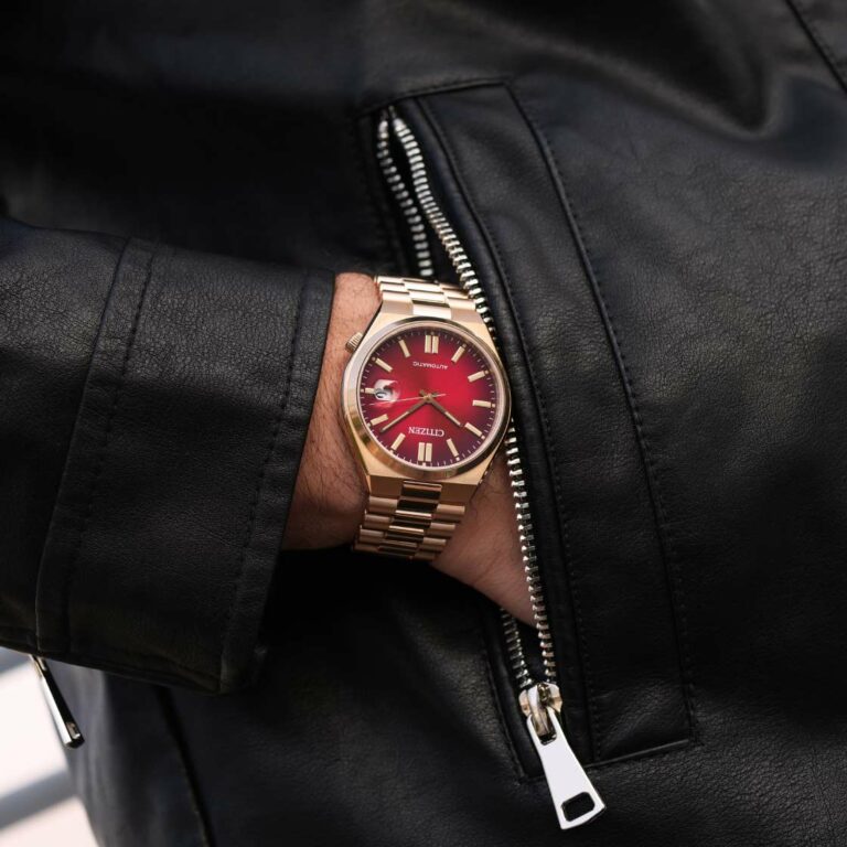  Shop Authentic Citizen Tsuyosa Automatic Red Dial Gold Steel Strap Watch For Men - NJ0153-82X - Luxxuri