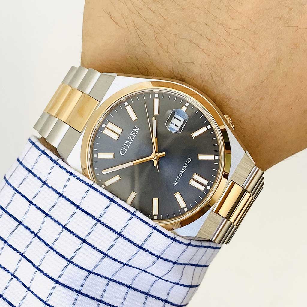 Shop Authentic Citizen Tsuyosa Automatic Grey Dial Two Tone Steel Strap Watch For Men - NJ0154-80H - Luxxuri