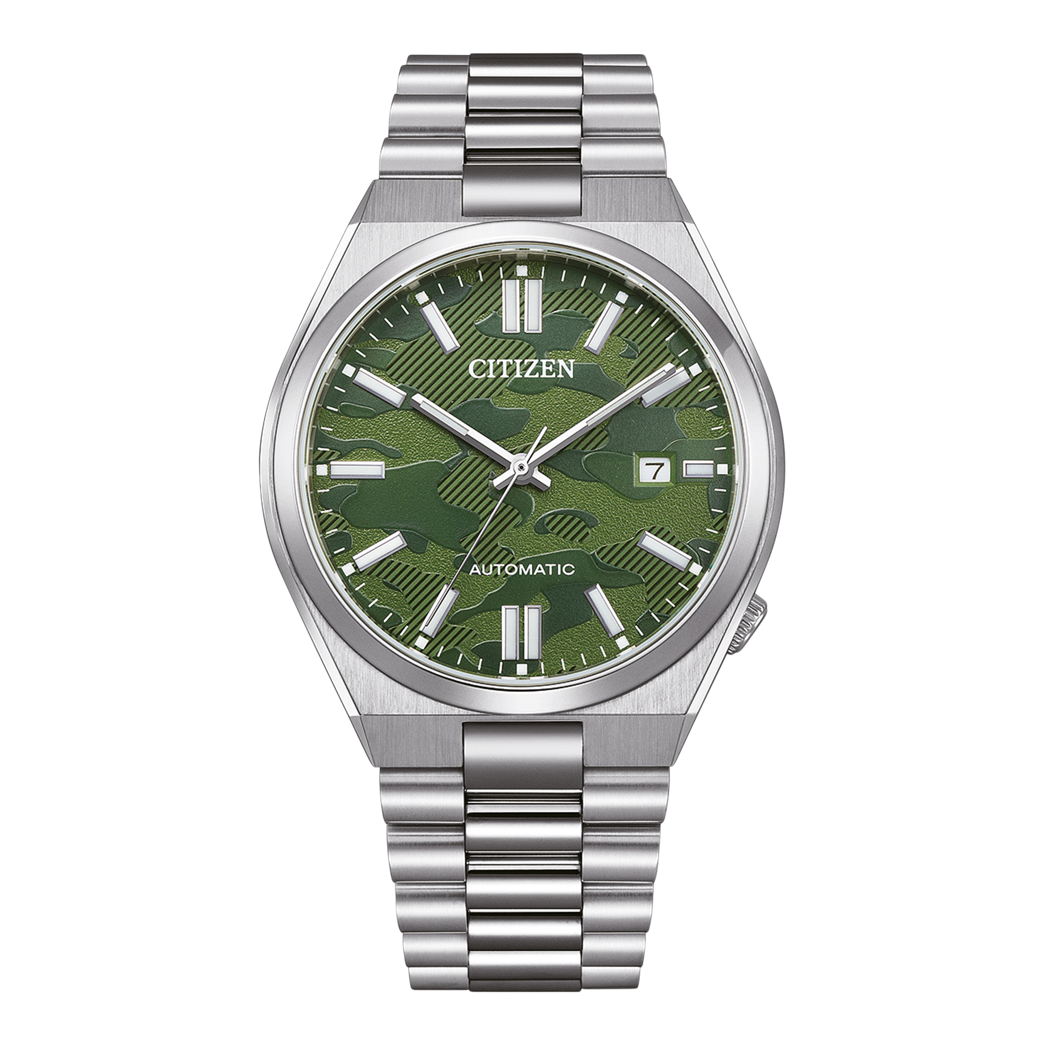  Shop Authentic Citizen Tsuyosa Automatic Camouflage Green Dial Silver Steel Strap Watch For Men - NJ0159-86X - Luxxuri