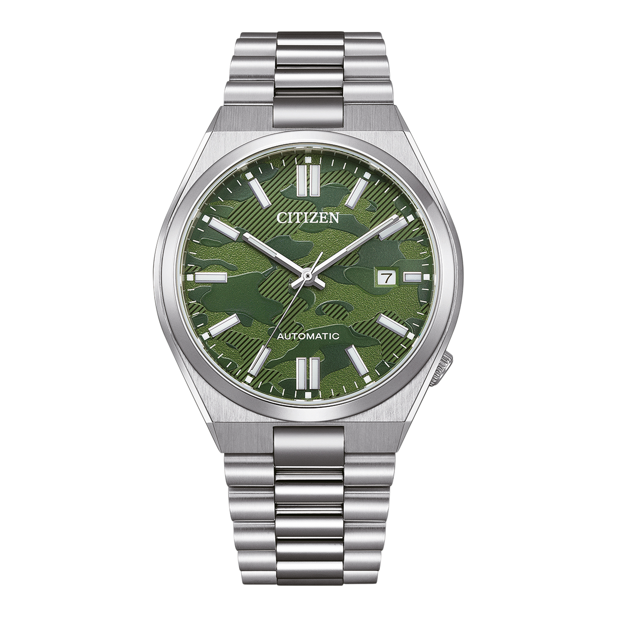  Shop Authentic Citizen Tsuyosa Automatic Camouflage Green Dial Silver Steel Strap Watch For Men - NJ0159-86X - Luxxuri