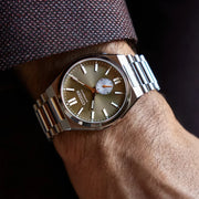  Shop Authentic Citizen Tsuyosa Automatic Titanium Yellow Dial Silver Steel Strap Watch For Men - NK5010-51X - Luxxuri