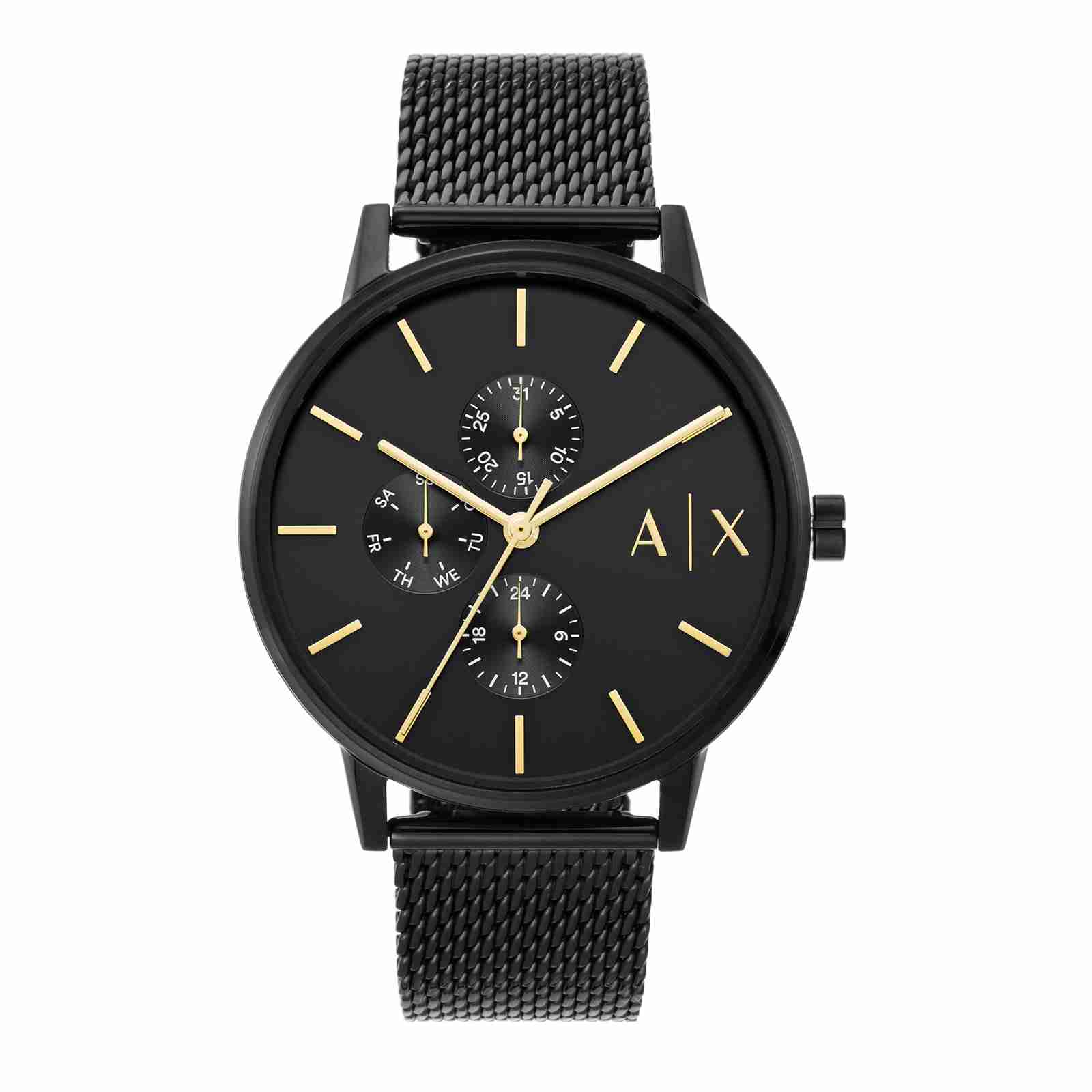  Shop Authentic Armani Exchange Cayde Chronograph Black Dial Black Mesh Strap Watch For Men - AX2716 - Luxxuri