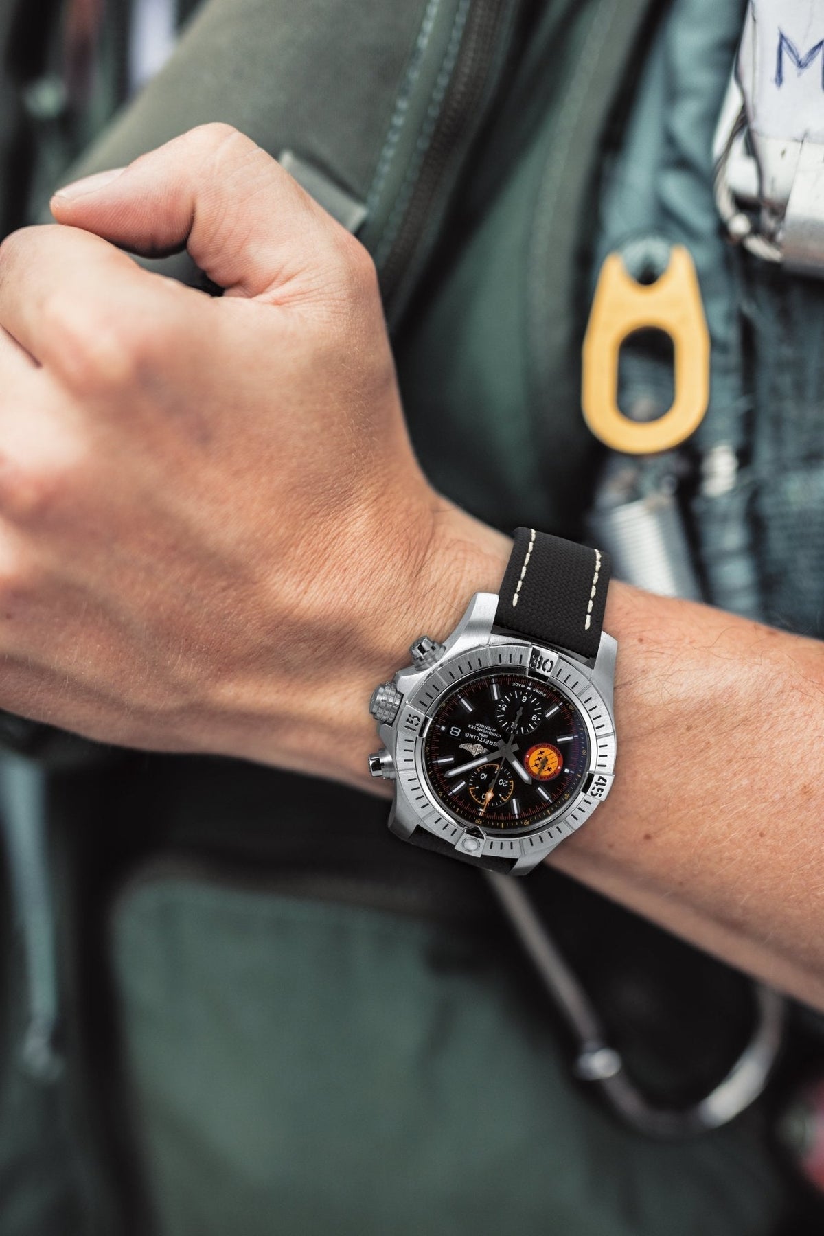  Shop Authentic Breitling Avenger Chronograph 45mm Swiss Air Force Team Black Dial Black Nylon Strap Watch for Men - A133171A1B1X1 - Luxxuri