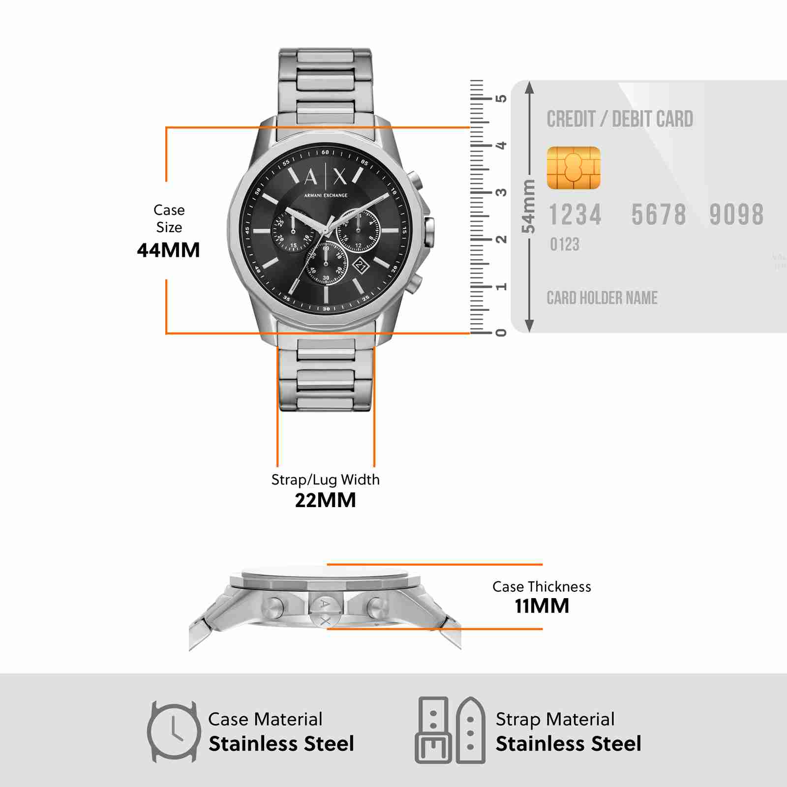  Shop Authentic Armani Exchange Banks Chronograph Black Dial Silver Steel Strap Watch For Men - AX1720 - Luxxuri