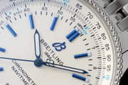  Shop Authentic Breitling Navitimer Automatic 41mm White Dial Blue Leather Strap Watch for Men - A173263A1G1P1 - Luxxuri