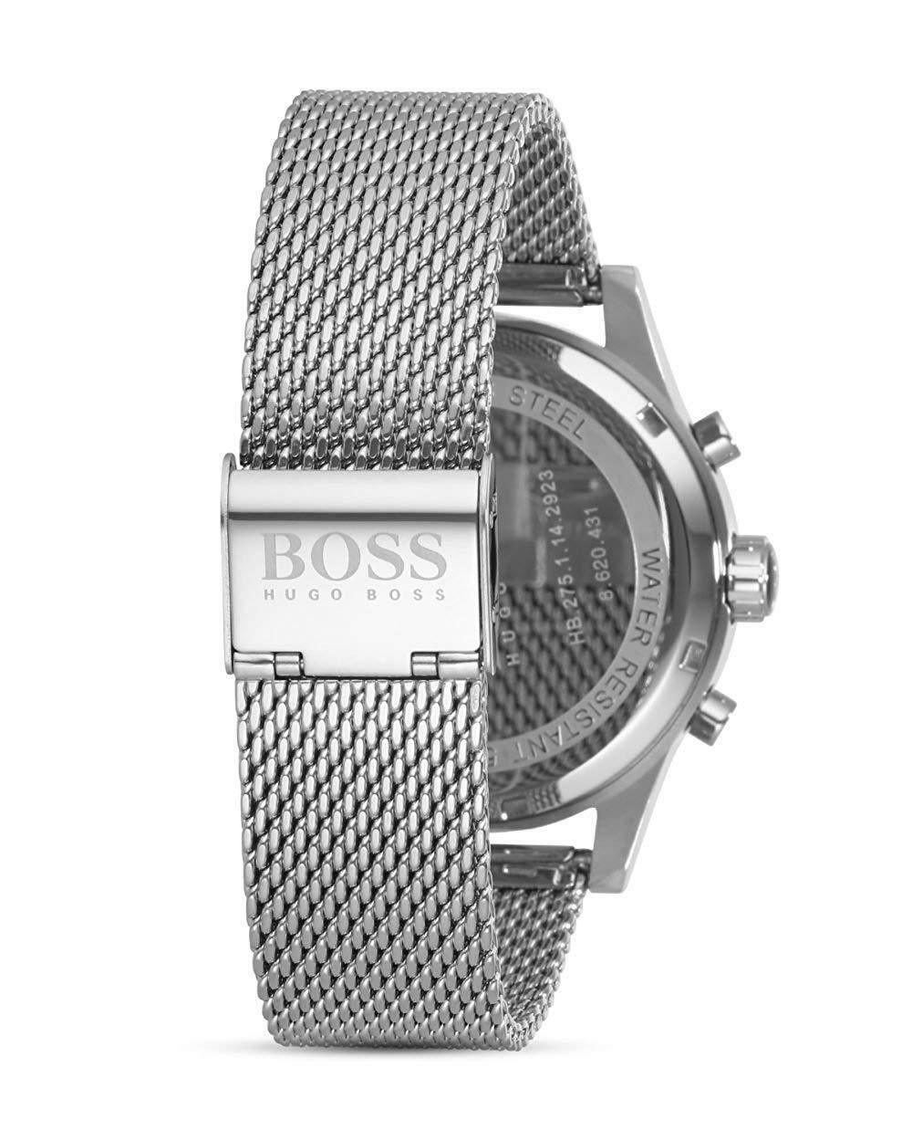  Shop Authentic Hugo Boss Jet Chronograph Grey Dial Silver Mesh Bracelet Watch for Men - 1513440 - Luxxuri