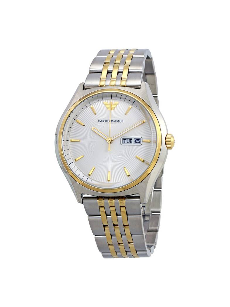  Shop Authentic Emporio Armani Cream Dial Two Tone Steel Strap Watch For Men - AR11034 - Luxxuri
