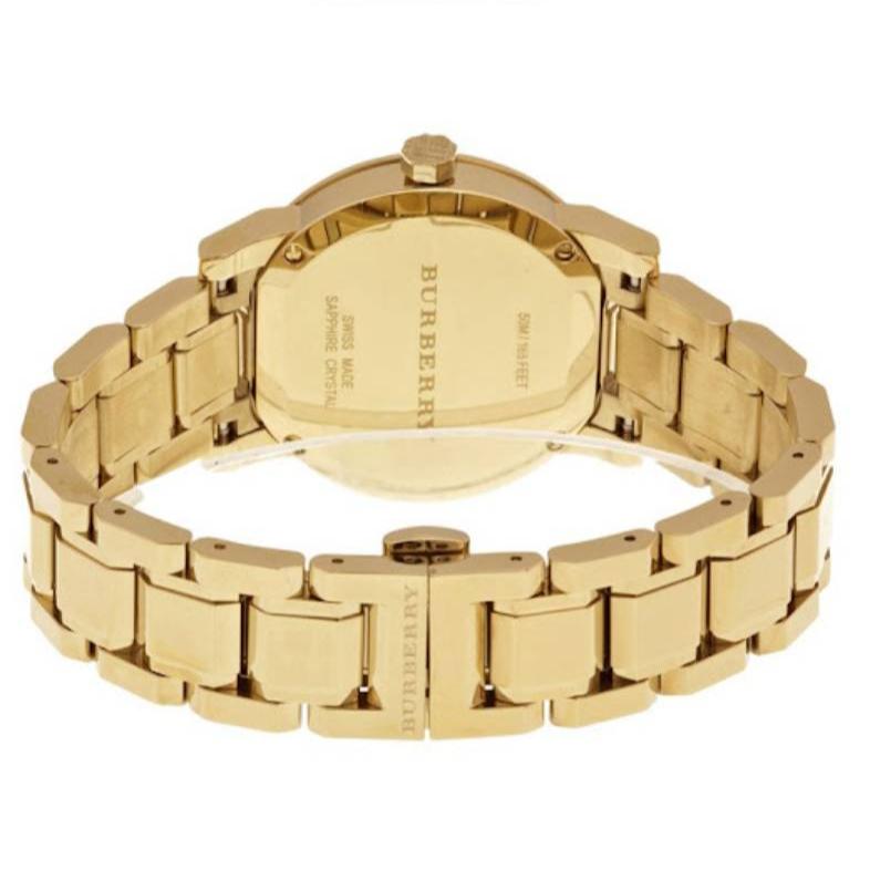  Shop Authentic Burberry The City White Dial Gold Steel Strap Watch for Women - BU9103 - Luxxuri