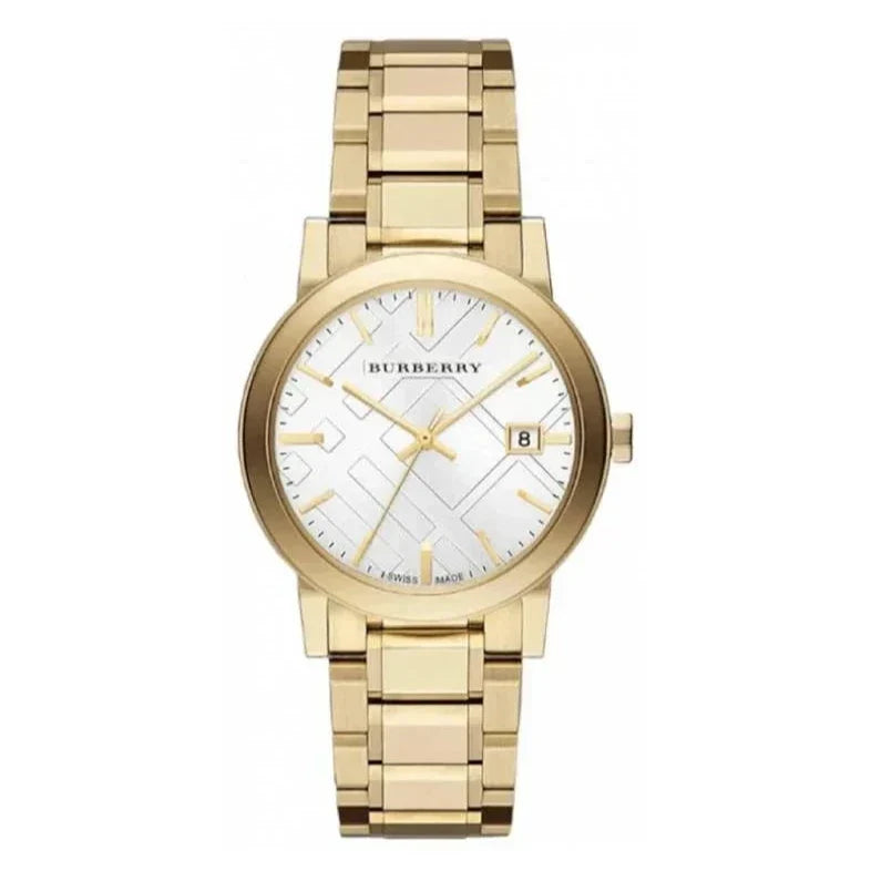  Shop Authentic Burberry The City Silver Dial Gold Steel Strap Unisex Watch - BU9003 - Luxxuri