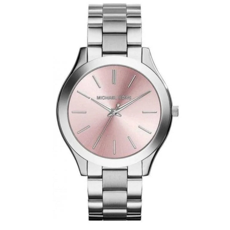  Shop Authentic Michael Kors Slim Runway Quartz Pink Dial Silver Steel Strap Watch For Women - MK3380 - Luxxuri