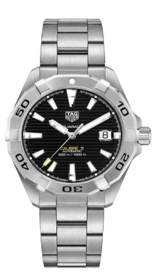  Shop Authentic Tag Heuer Aquaracer Automatic Caliber 5 Black Dial Silver Steel Strap Watch for Men - WBD2110.BA0928 - Luxxuri