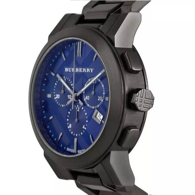  Shop Authentic Burberry The City Navy Blue Dial Black Steel Strap Watch for Men - BU9365 - Luxxuri