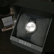  Shop Authentic Guess Chelsea Quartz Silver Dial Silver Mesh Strap Watch For Women - W0647L6 - Luxxuri