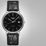  Shop Authentic Longines Presence 38.5mm Automatic Black Dial Black Leather Strap Watch for Men - L4.921.4.52.2 - Luxxuri