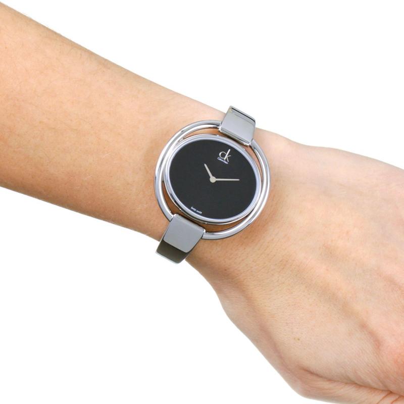  Shop Authentic Calvin Klein Impetuous Black Dial Silver Steel Strap Watch for Women - K4F2N111 - Luxxuri