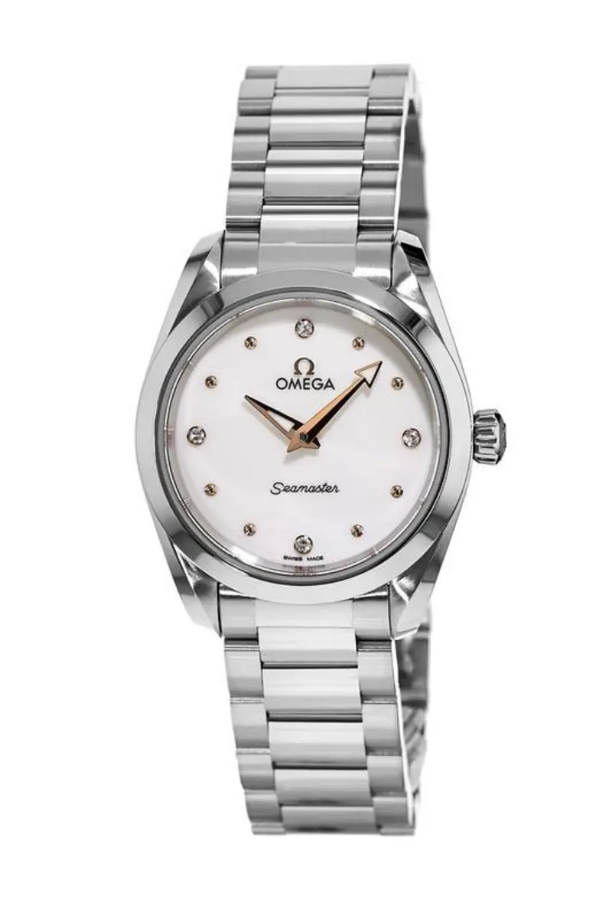  Shop Authentic Omega Seamaster Aqua Terra Quartz Diamond Silver Dial Silver Steel Strap Watch for Women - 220.10.28.60.54.001 - Luxxuri