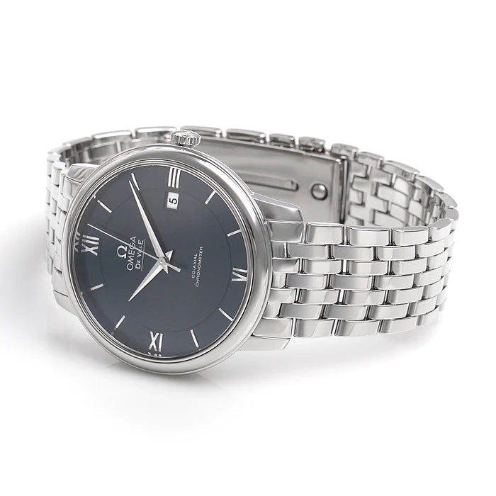  Shop Authentic Omega De Ville Prestige Co-Axial Orbis Blue Dial Silver Steel Strap Watch for Men - 424.10.40.20.03.001 - Luxxuri