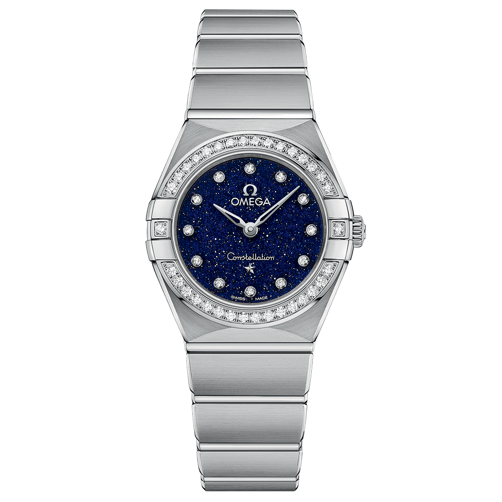  Shop Authentic Omega Constellation Manhattan Quartz Diamonds Blue Dial Silver Steel Strap Watch for Women - 131.15.25.60.53.001 - Luxxuri