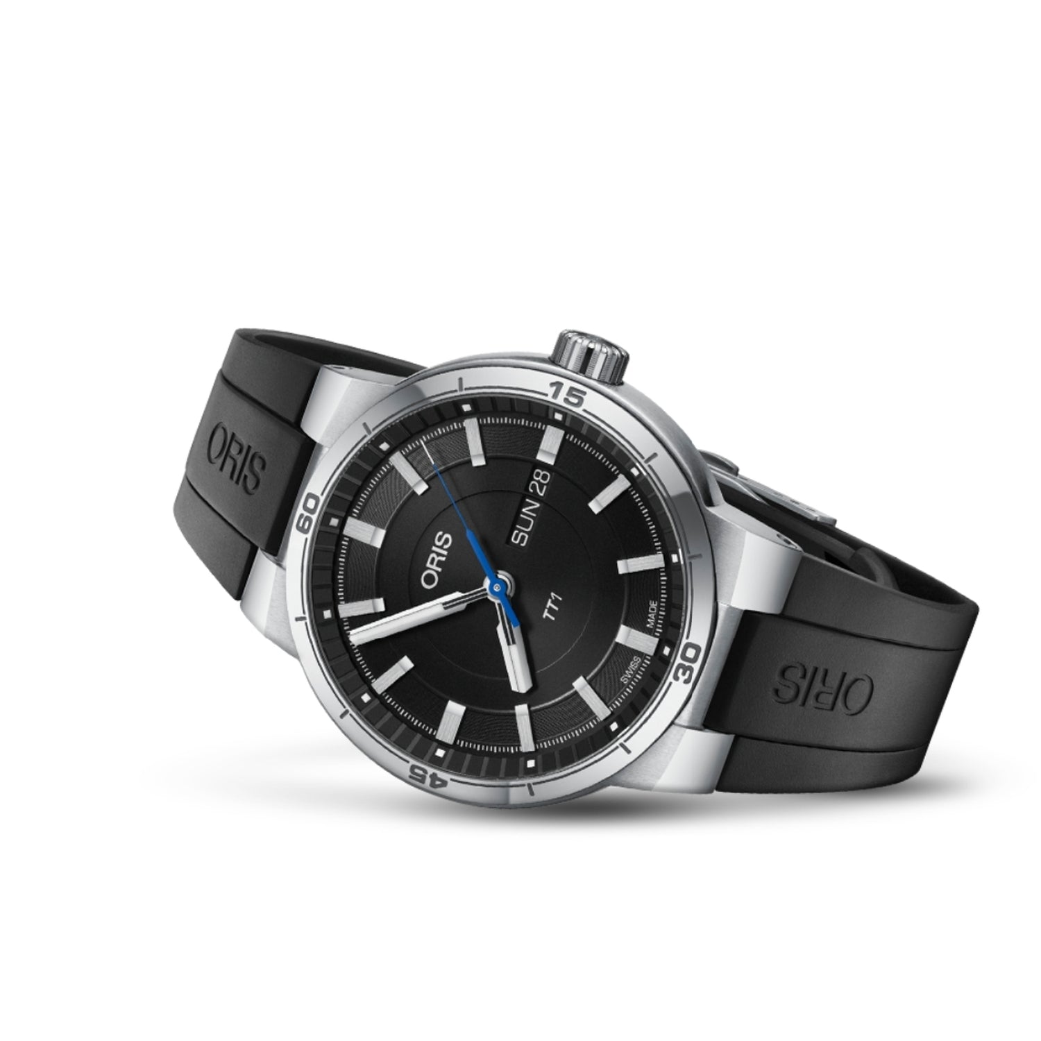  Shop Authentic Oris TT1 Day Date Black Dial Black Rubber Strap Watch for Men - 0173577524154-0742406FC - Luxxuri