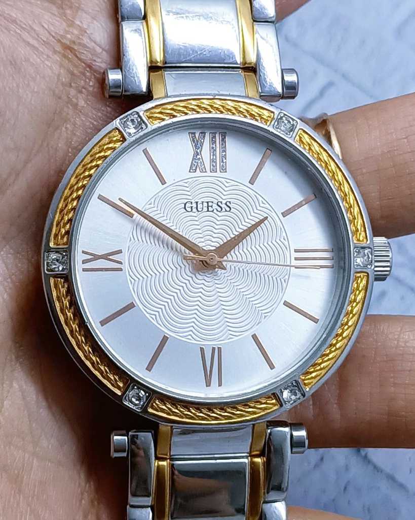  Shop Authentic Guess Park Ave Silver Dial Two Tone Steel Strap Watch for Women - W0636L1 - Luxxuri