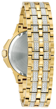  Shop Authentic Bulova Crystal Collection Octova White Dial Gold Steel Strap Watch for Men - 98C126 - Luxxuri