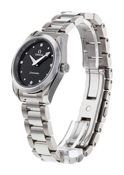  Shop Authentic Omega Seamaster Aqua Terra Quartz Diamond Black Dial Silver Steel Strap Watch for Women - 220.10.28.60.51.001 - Luxxuri