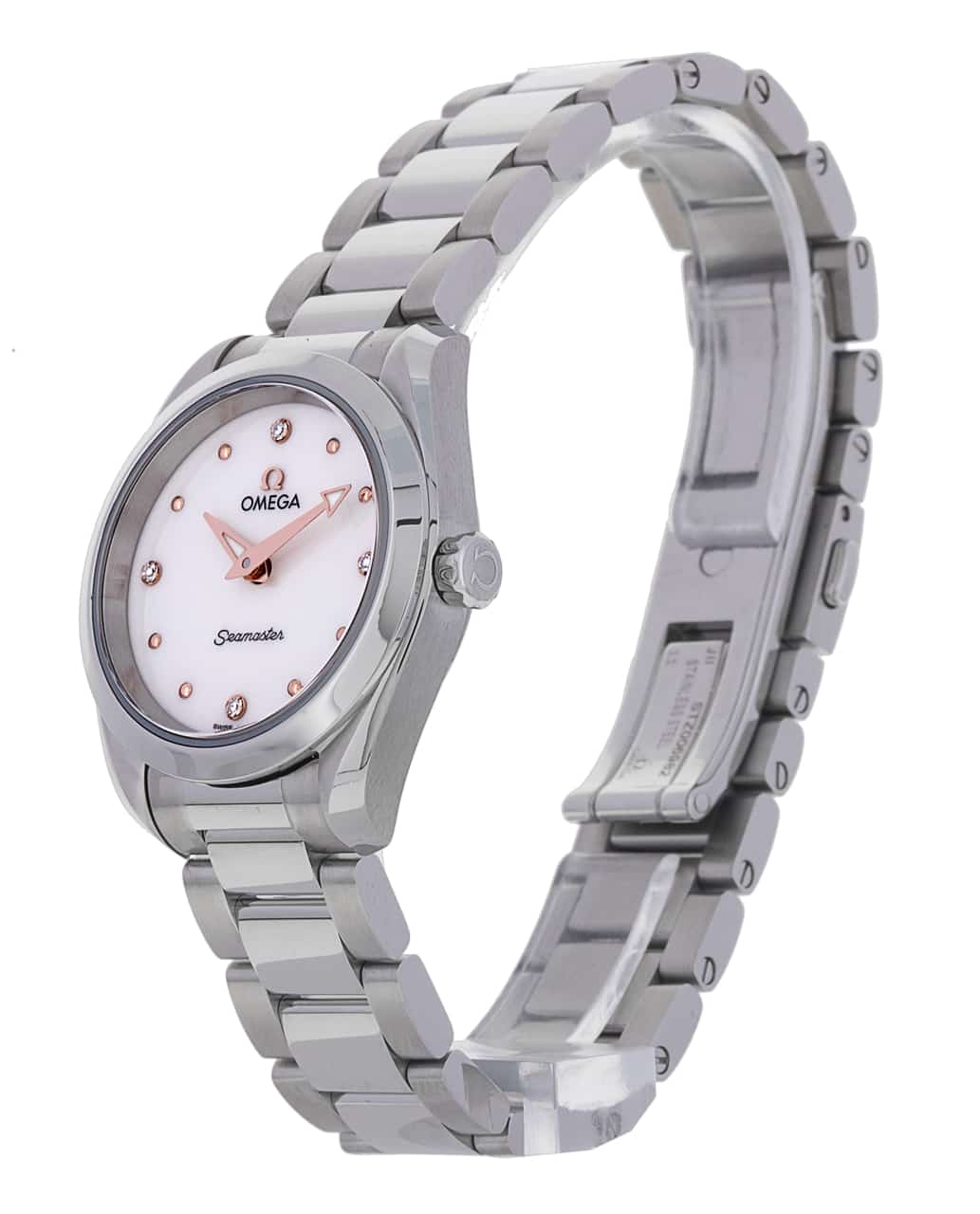  Shop Authentic Omega Seamaster Aqua Terra Quartz Diamond Silver Dial Silver Steel Strap Watch for Women - 220.10.28.60.54.001 - Luxxuri