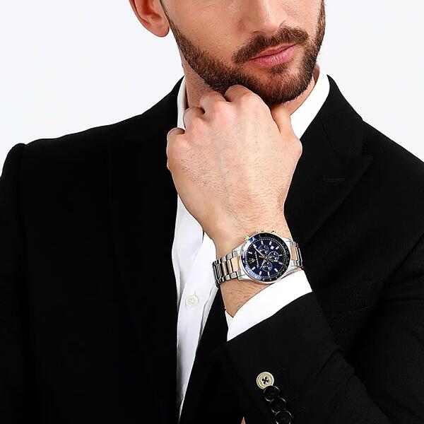  Shop Authentic Maserati SFIDA Chronograph Blue Dial Two Tone Steel Strap Watch For Men - R8873640012 - Luxxuri