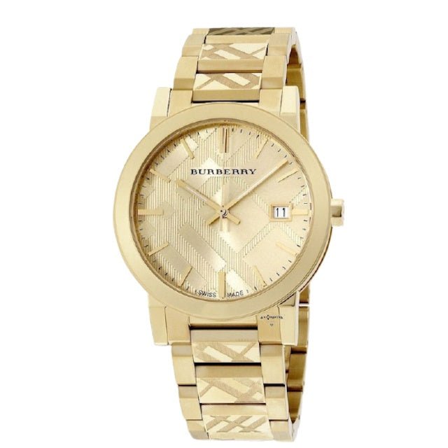  Shop Authentic Burberry The City Gold Dial Gold Steel Strap Watch for Men - BU9038 - Luxxuri