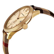  Shop Authentic Burberry The Classic Round Gold Dial Brown Leather Strap Unisex Watch  - BU10001 - Luxxuri