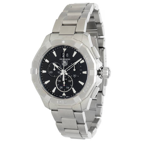  Shop Authentic Tag Heuer Aquaracer Chronograph Black Dial Silver Steel Strap Watch for Men - CAY1110.BA0927 - Luxxuri