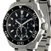  Shop Authentic Tag Heuer Aquaracer Quartz Chronograph Black Dial Silver Steel Strap Watch for Men - CAY111A.BA0927 - Luxxuri