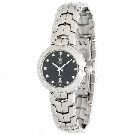  Shop Authentic Tag Heuer Link Quartz Diamonds Black Dial Silver Steel Strap Watch for Women - WAT1410.BA0954 - Luxxuri