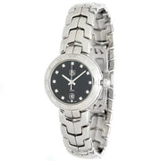  Shop Authentic Tag Heuer Link Quartz Diamonds Black Dial Silver Steel Strap Watch for Women - WAT1410.BA0954 - Luxxuri