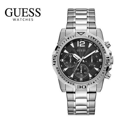  Shop Authentic Guess Commander Chronograph Black Dial Silver Steel Strap Watch for Men - GW0056G1 - Luxxuri